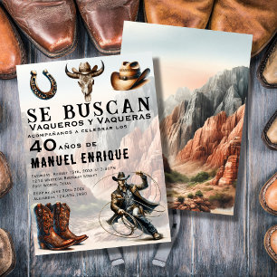 Lasso Vaquero Spanischer Western Cowboy 40. Geburt Einladung
