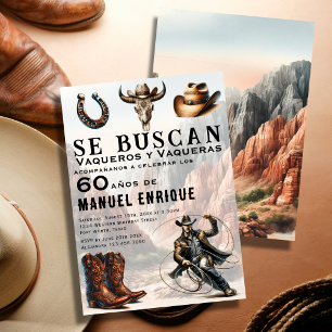 Lasso Vaquero Spanischer Western Cowboy 60. Geburt Einladung