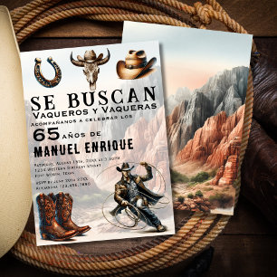 Lasso Vaquero Spanischer Western Cowboy 65. Geburt Einladung