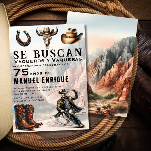 Lasso Vaquero Spanischer Western Cowboy 75. Geburt Einladung