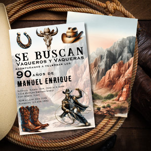 Lasso Vaquero Spanischer Western Cowboy 90. Geburt Einladung