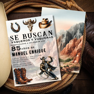 Lasso Vaquero Western Cowboy 85. Geburtstag Einladung