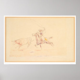 Lassoing der Ochse 1905 (1418A) Poster