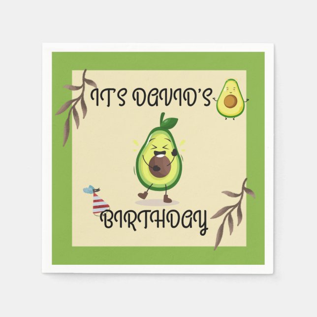 "Lass's Avo-Celebrate! Birthday Bash" Napkin Serviette (Vorderseite)