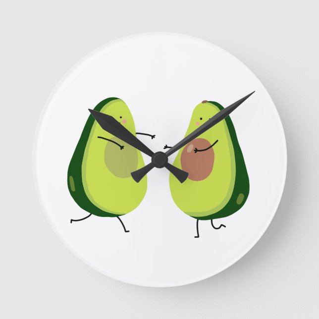LASS'S AVOCUDLE, AVOCADO DESIGN RUNDE WANDUHR (Vorderseite)