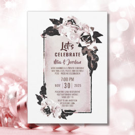Lass's Celebrate Dusty Rose Floral Elopement Einladung