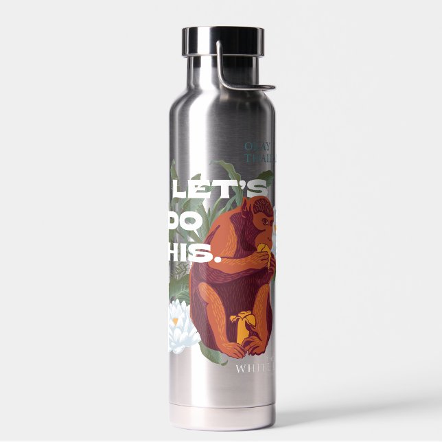 "Lass's Do This"-Affe - Der weiße Lotus Trinkflasche (Links)