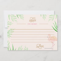 LASS'S FLAMINGLE BABY SHOWER FLAMINGO ADVICE CARD