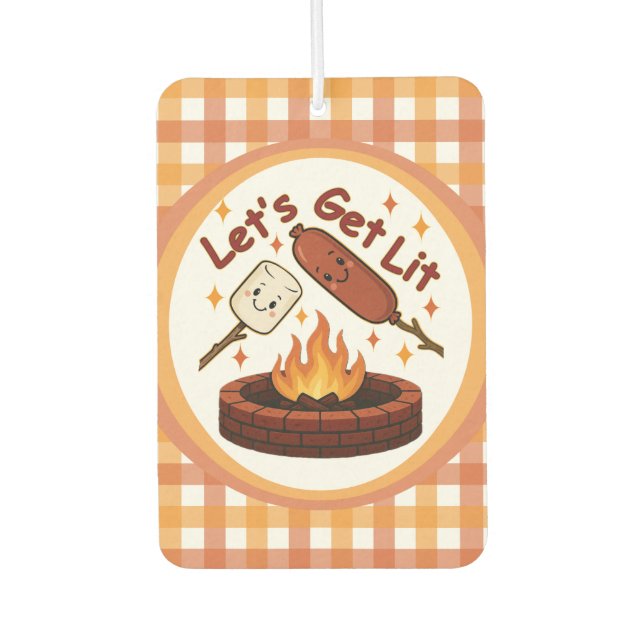 Lass's Get Lit Firepit - Niedlicher Marshmallow &  Autolufterfrischer (Vorderseite)
