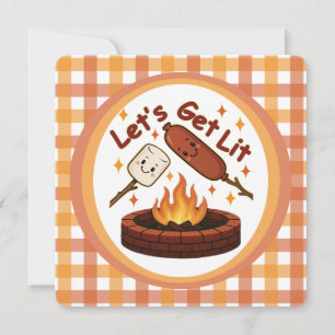 Lass's Get Lit Firepit - Niedlicher Marshmallow & Einladung