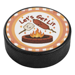 Lass's Get Lit Firepit - Niedlicher Marshmallow &  Eishockey Puck
