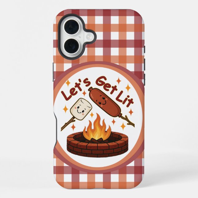 Lass's Get Lit Firepit - Niedlicher Marshmallow &  iPhone Hülle (Rückseite)