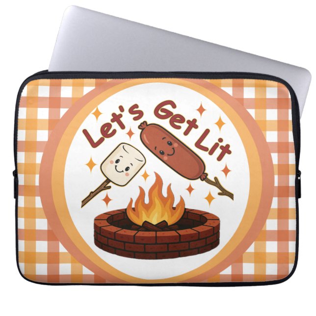 Lass's Get Lit Firepit - Niedlicher Marshmallow &  Laptopschutzhülle (Vorderseite)