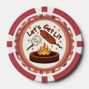 Lass's Get Lit Firepit - Niedlicher Marshmallow &  Pokerchips