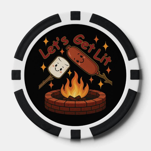 Lass's Get Lit Firepit - Niedlicher Marshmallow &  Pokerchips (Vorderseite)