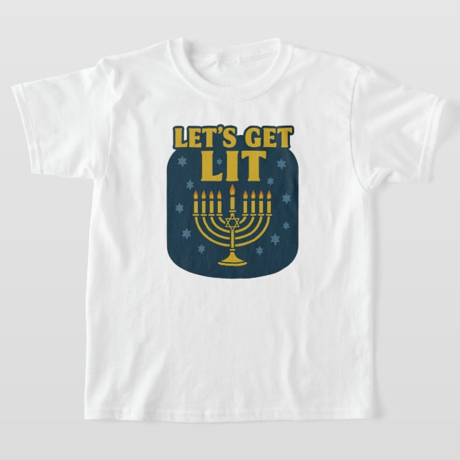 Lass's Get Lit Hanukkah Kids' T-Shirt (Ablage )