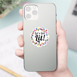 Lass's Get Lit! - Weihnachtsbeleuchtungsdesign Aufkleber