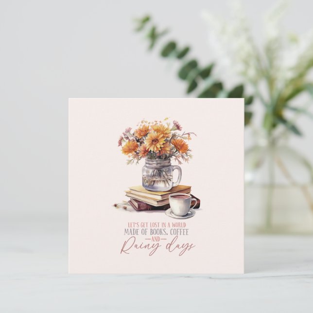 Lass's Get Lost - Bücher, Kaffee & Rain Rustikal (Stehend Vorderseite)