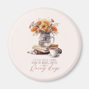 Lass's Get Lost - Bücher, Kaffee & Rain Rustikal Magnet