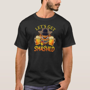 Lass's Get Smashed Funny Pumpkin Adult Halloween C T-Shirt