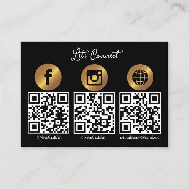 Lass's Get Social | Moderner QR-Code Visitenkarte (Vorderseite)