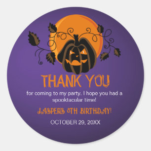 Lass's Get Spooky Halloween Geburtstagsparty Danke Runder Aufkleber
