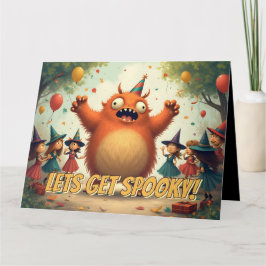Lass's Get Spooky - Niedlich Monster Party Spaß Karte