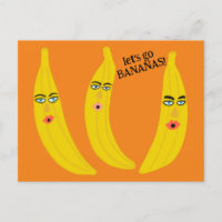 LASS'S GO BANANAS Funny Niedlich Whimsical Party C