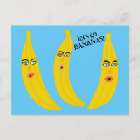 LASS'S GO BANANAS Funny Niedlich Whimsical Party C