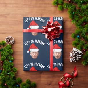 LASS'S GO BRANDON BIDEN CHRISTMAS WRAPPING PAPIER. GESCHENKPAPIER