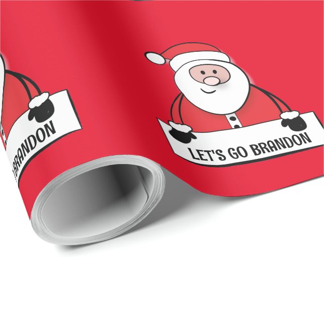 LASS'S GO BRANDON CHRISTMAS SANTA WRAPPING PAPER GESCHENKPAPIER (Rolleneckpunkt)