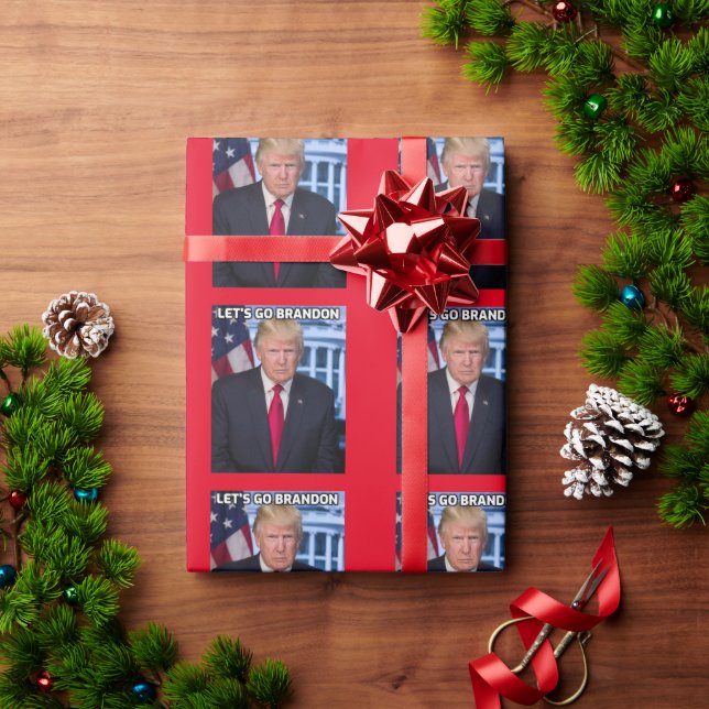LASS'S GO BRANDON DONALD TRUMP CHRISTMAS GESCHENKPAPIER (Feiertagsgeschenk)