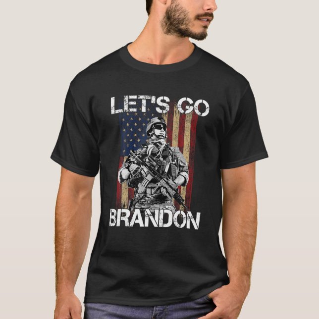 Lass'S Go Brandon Konservative US-Flagge Veteran V T-Shirt (Vorderseite)