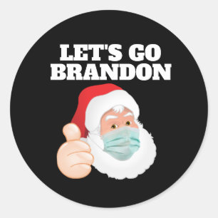 LASS'S GO BRANDON SANTA CHRISTMAS STICKERS