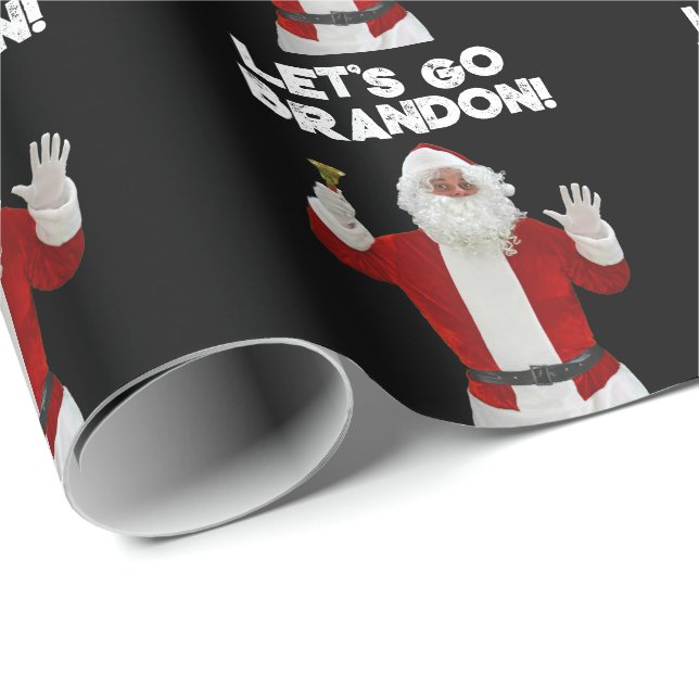 LASS'S GO BRANDON SANTA CLAUS BIDEN WRAPPING PAPIE GESCHENKPAPIER (Rolleneckpunkt)