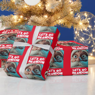 LASS'S GO BRANDON SANTA CLAUS BIDEN WRAPPING PAPIE GESCHENKPAPIER