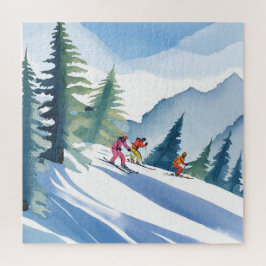 Lass's Go Ski | Winterfarbe Puzzle