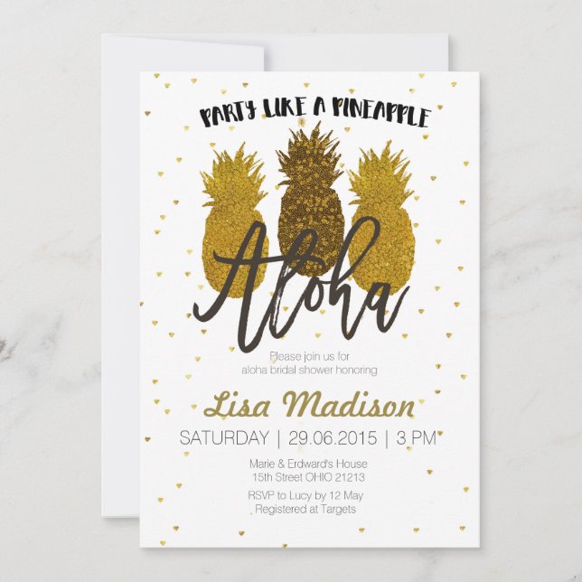 Lass's Party wie eine Ananas Baby Shower Card Einladung (Vorderseite)
