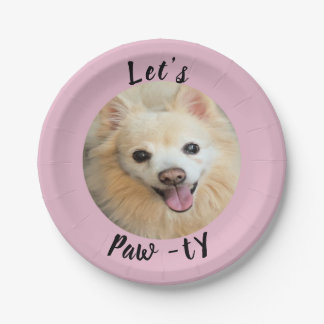 Lass's Paw-ty! Benutzerdefinierter Hund Pappteller