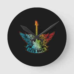 Lass's Rock Legend Rock and Roll Music Gitarre Runde Wanduhr