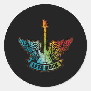 Lass's Rock Legend Rock and Roll Music Gitarre Runder Aufkleber