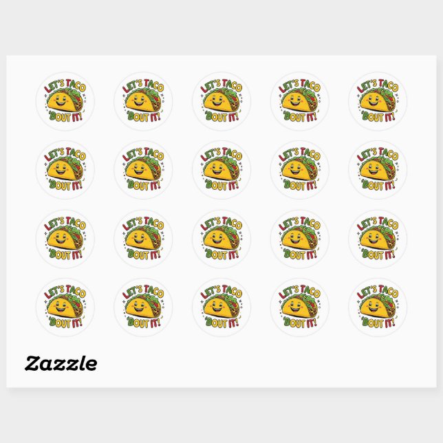 Lass's Taco "Bout It! Funny Taco Sticker - Niedlic (Blatt)