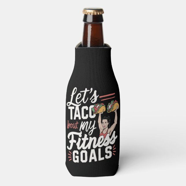 Lass's Taco "über meine Fitness will lustige Entsc Flaschenkühler (Flaschenvorderseite)
