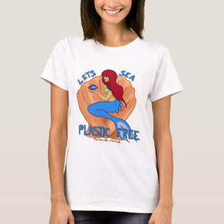Lässt den freien Seeplastik! Blaue Meerjungfrau T-Shirt
