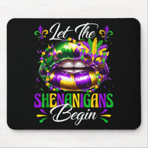 Lasst den Mardi Gras-Umzug mit den Lippen losgehen Mousepad