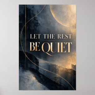 Lasst den Rest Stille Luxus Navy und Gold Typograf Poster
