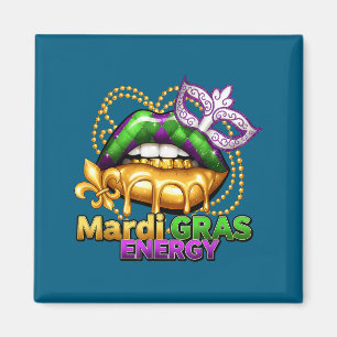 Lasst den Schabernack beginnen Mardi Gras Energie Magnet