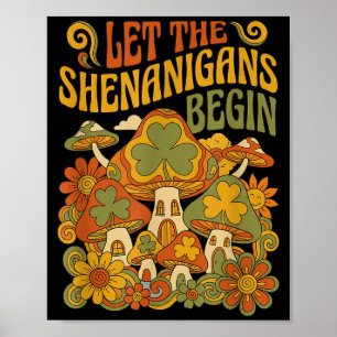 Lasst den Schabernack beginnen Pilz Retro-St. Poster