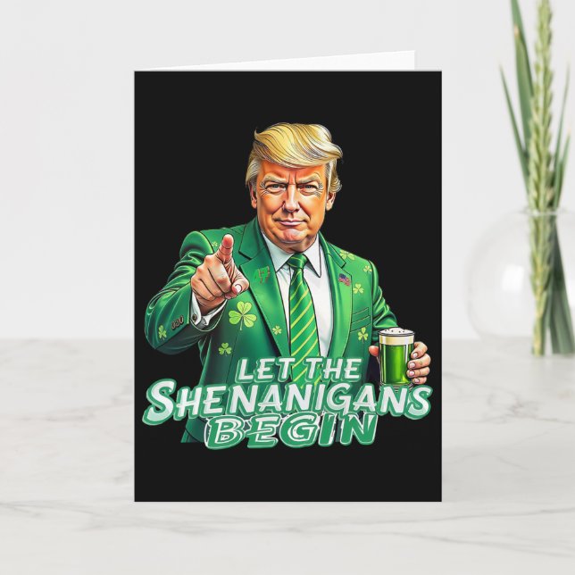 Lasst den Schabernack beginnen St. Patrick's Day T Karte (Vorderseite)