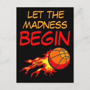 Lasst den Wahnsinn beginnen, Basketball in Flammen Postkarte